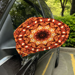 Orange Kaleidoscope Print Car Side Mirror Covers