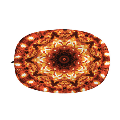 Orange Kaleidoscope Print Car Side Mirror Covers