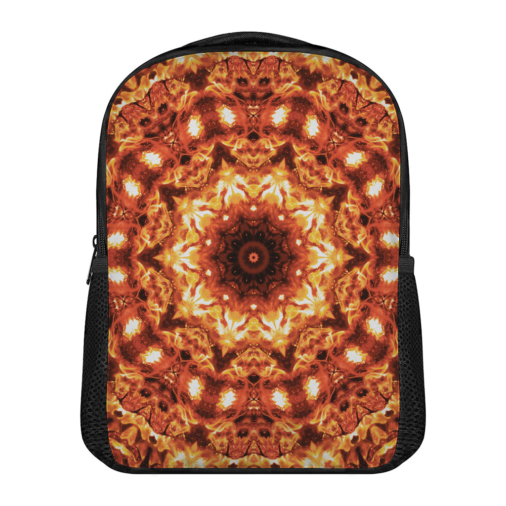 Orange Kaleidoscope Print Casual Backpack