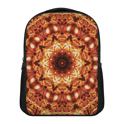 Orange Kaleidoscope Print Casual Backpack