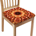 Orange Kaleidoscope Print Chair Cushion Cover