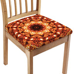 Orange Kaleidoscope Print Chair Cushion Cover