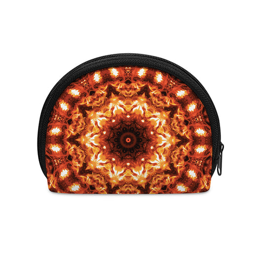 Orange Kaleidoscope Print Coin Purse