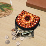 Orange Kaleidoscope Print Coin Purse