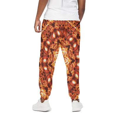 Orange Kaleidoscope Print Cotton Pants