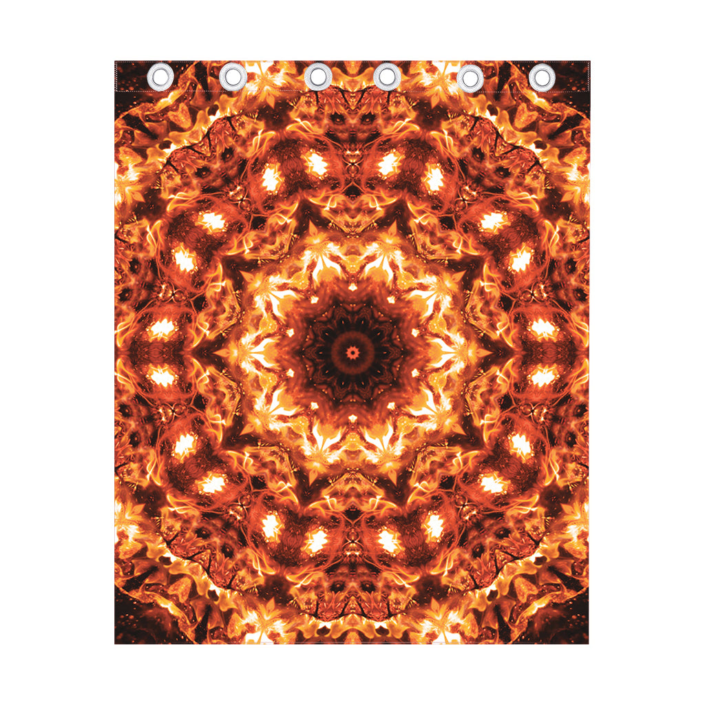 Orange Kaleidoscope Print Curtain