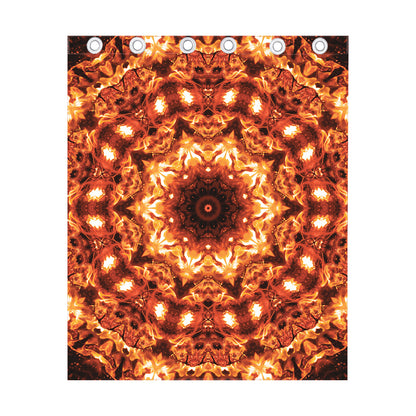Orange Kaleidoscope Print Curtain