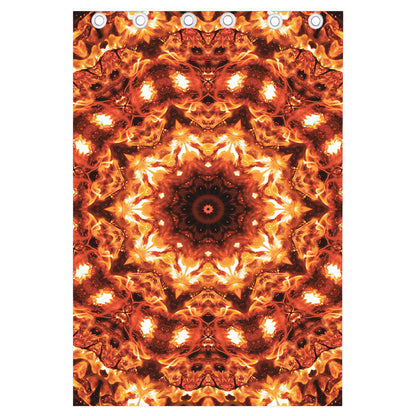 Orange Kaleidoscope Print Curtain
