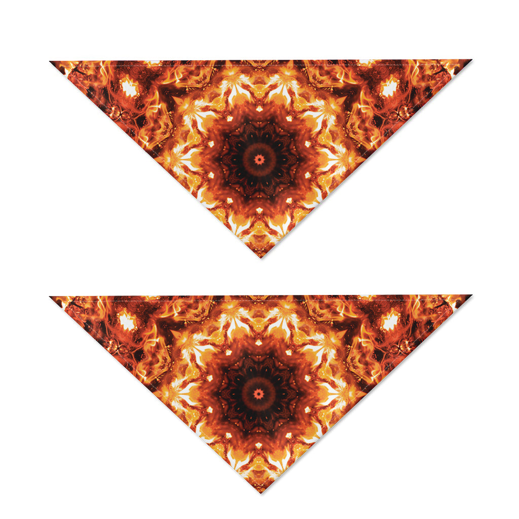 Orange Kaleidoscope Print Dog Bandana
