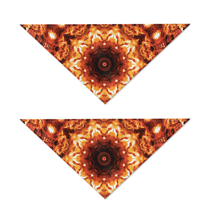 Orange Kaleidoscope Print Dog Bandana