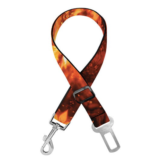 Orange Kaleidoscope Print Dog Seat Belt