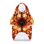 Orange Kaleidoscope Print Dog Zip Up Hoodie