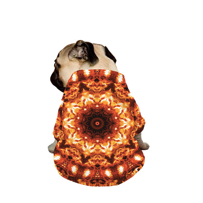 Orange Kaleidoscope Print Dog Zip Up Jacket