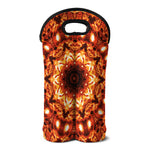 Orange Kaleidoscope Print Double Neoprene Wine Tote