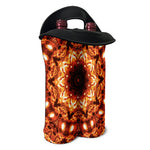 Orange Kaleidoscope Print Double Neoprene Wine Tote