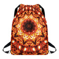 Orange Kaleidoscope Print Drawstring Backpack