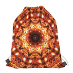 Orange Kaleidoscope Print Drawstring Bag