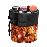 Orange Kaleidoscope Print Drawstring Makeup Bag