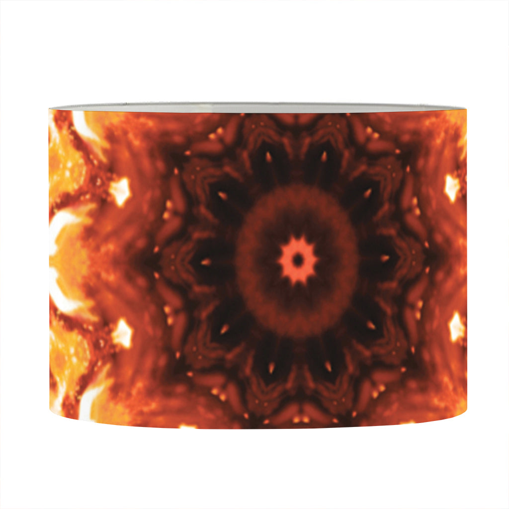 Orange Kaleidoscope Print Drum Lamp Shade