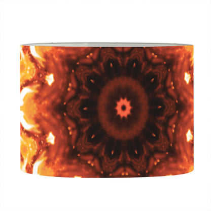 Orange Kaleidoscope Print Drum Lamp Shade