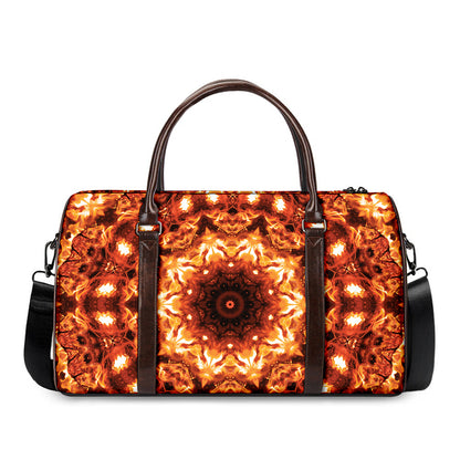 Orange Kaleidoscope Print Duffle Bag