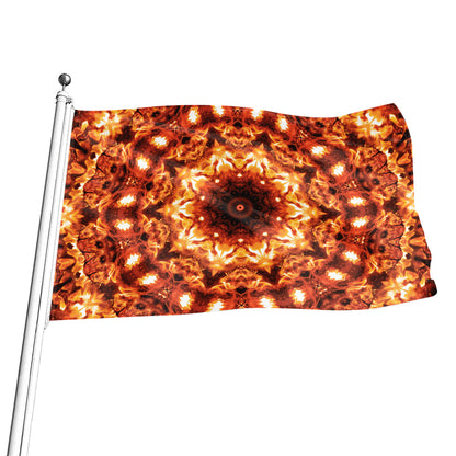 Orange Kaleidoscope Print Flag