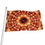 Orange Kaleidoscope Print Flag
