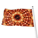 Orange Kaleidoscope Print Flag