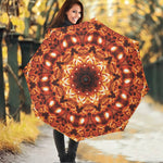 Orange Kaleidoscope Print Foldable Umbrella