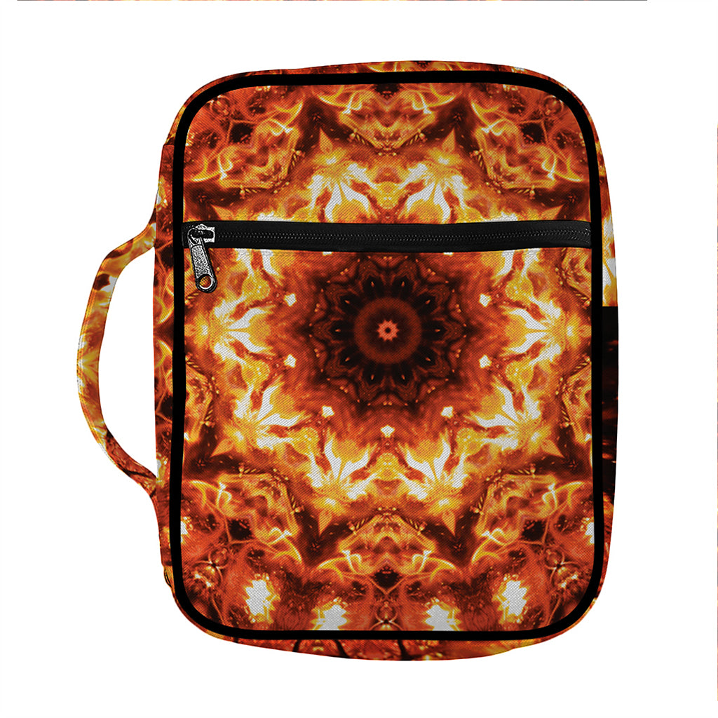 Orange Kaleidoscope Print Front Pocket Bible Bag