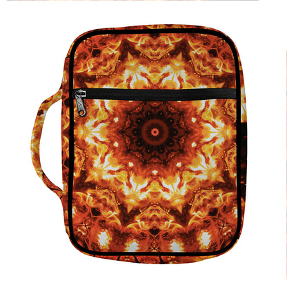 Orange Kaleidoscope Print Front Pocket Bible Bag