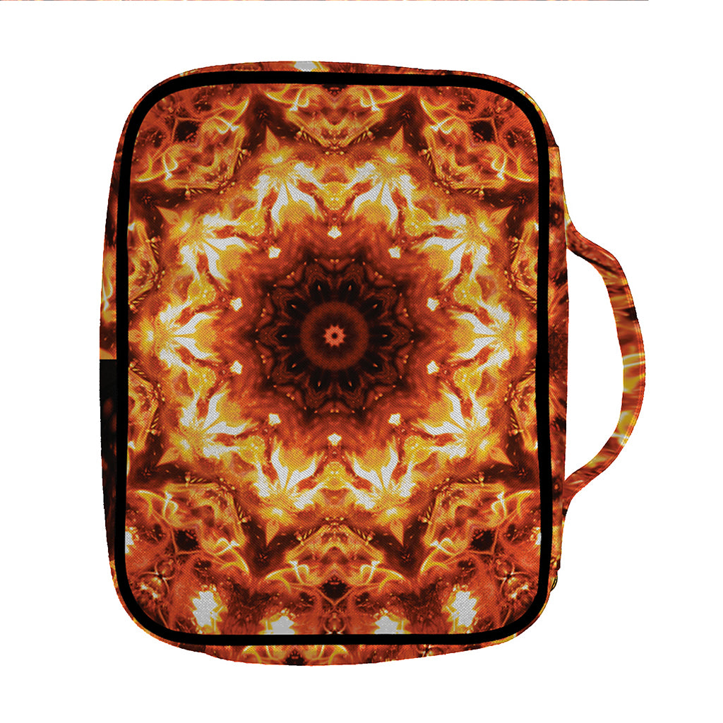 Orange Kaleidoscope Print Front Pocket Bible Bag
