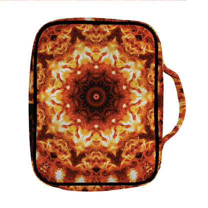 Orange Kaleidoscope Print Front Pocket Bible Bag