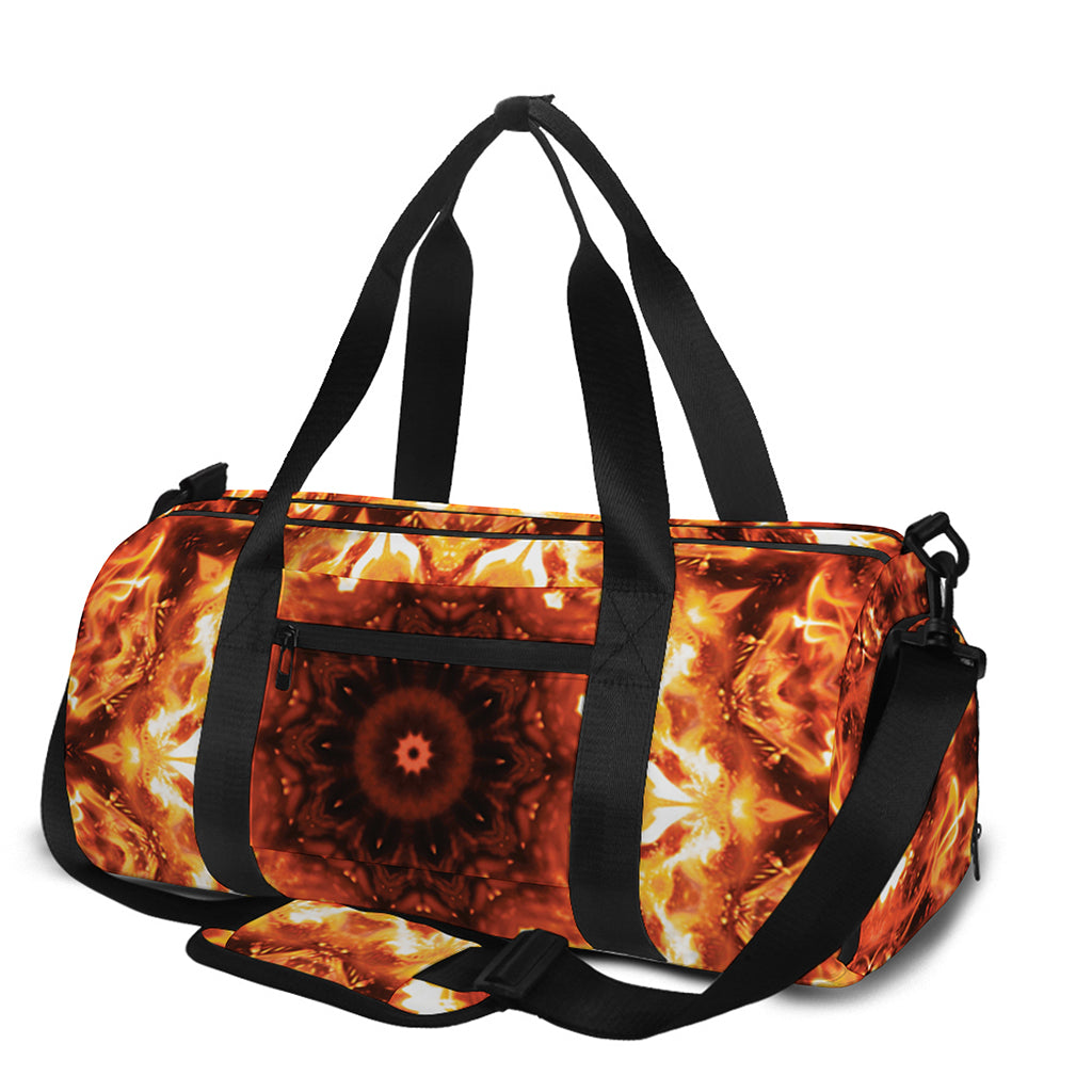 Orange Kaleidoscope Print Gym Bag