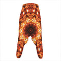 Orange Kaleidoscope Print Hammer Pants