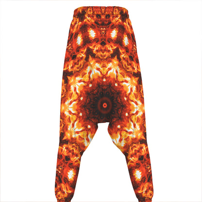 Orange Kaleidoscope Print Hammer Pants