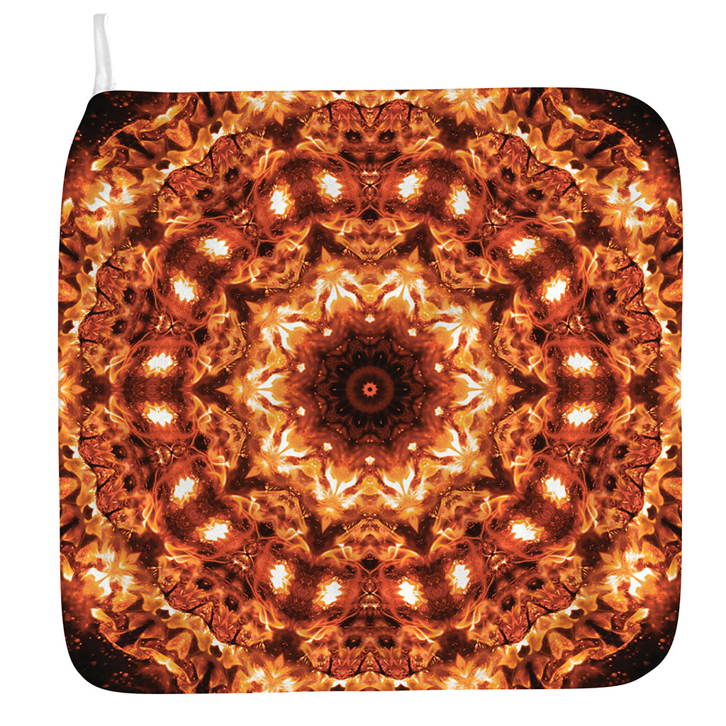 Orange Kaleidoscope Print Hand Towel