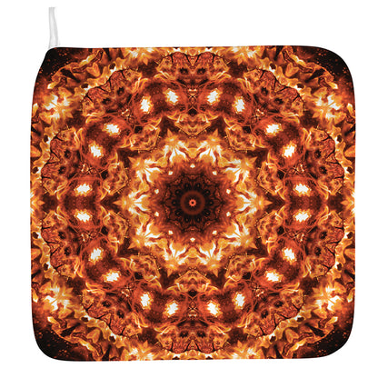 Orange Kaleidoscope Print Hand Towel