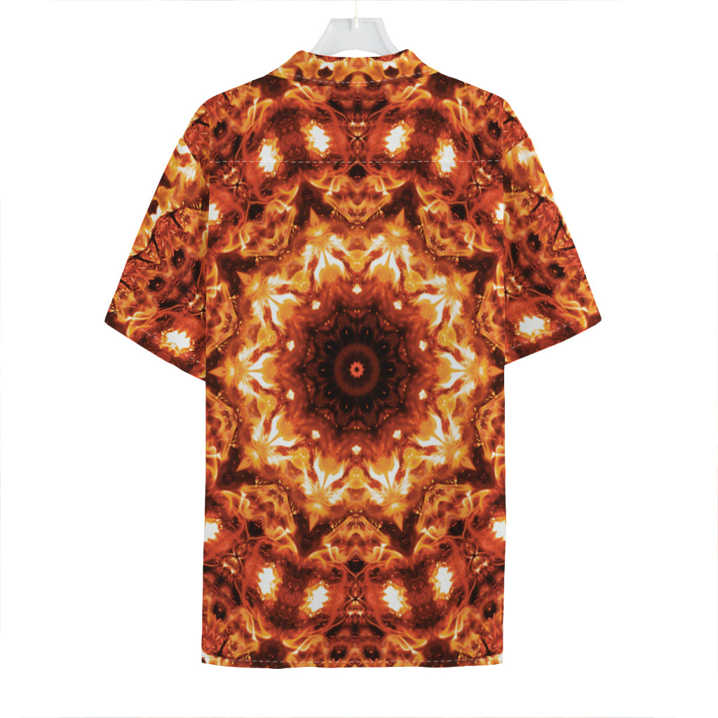 Orange Kaleidoscope Print Hawaiian Shirt