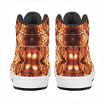 Orange Kaleidoscope Print High Top Leather Sneakers