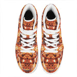 Orange Kaleidoscope Print High Top Leather Sneakers