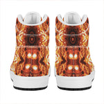 Orange Kaleidoscope Print High Top Leather Sneakers