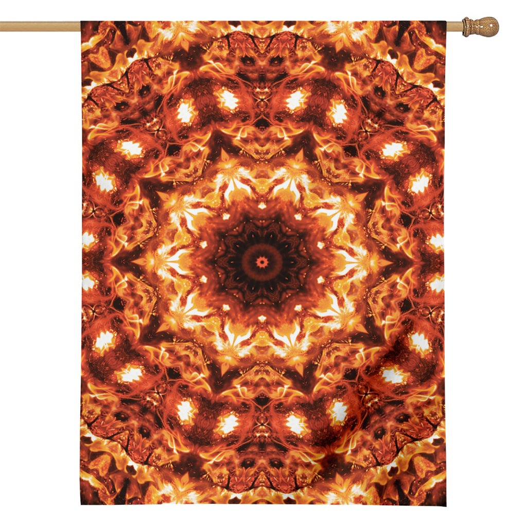 Orange Kaleidoscope Print House Flag