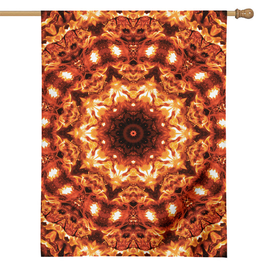 Orange Kaleidoscope Print House Flag