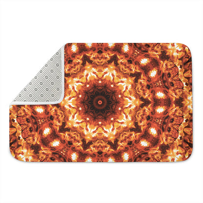 Orange Kaleidoscope Print Indoor Door Mat
