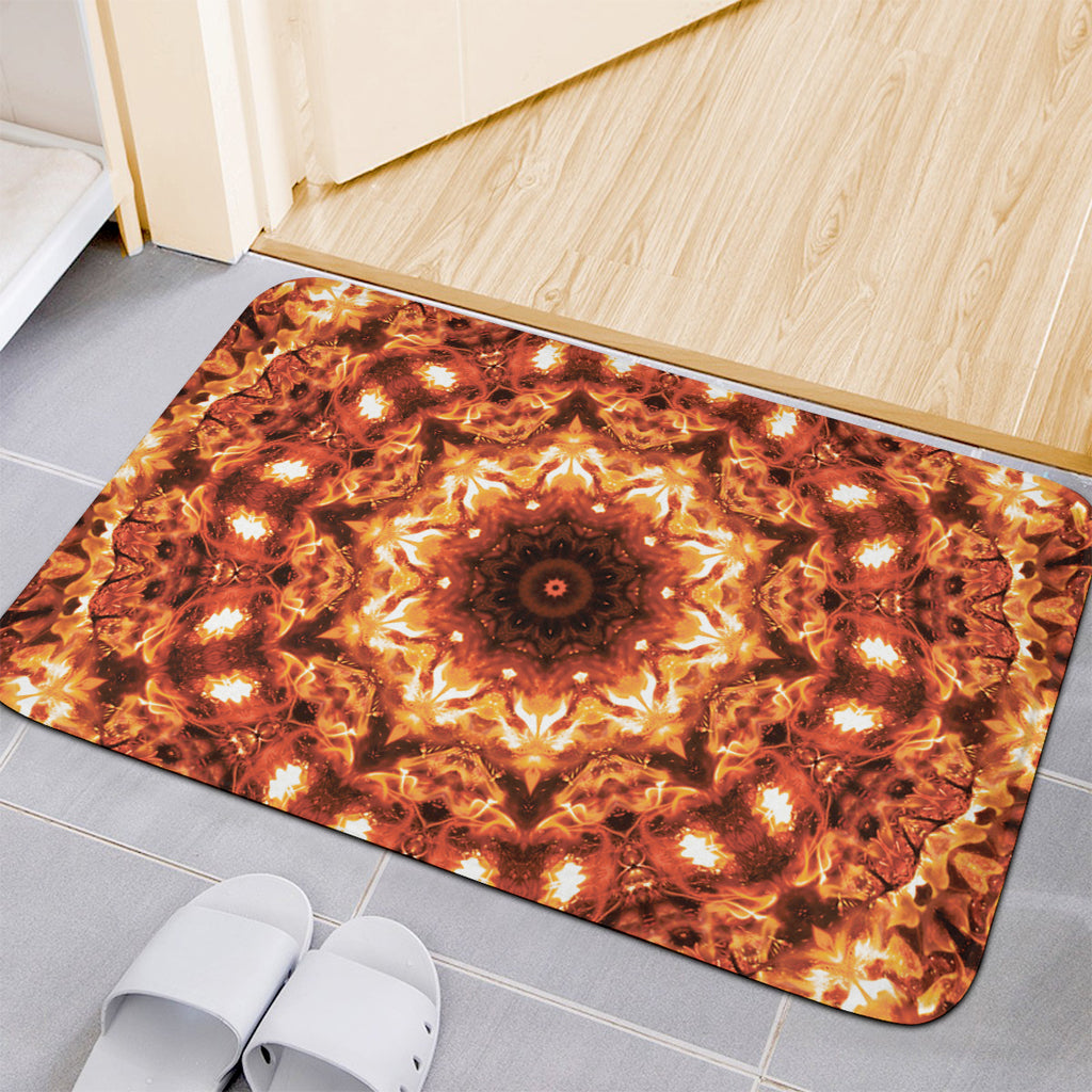 Orange Kaleidoscope Print Indoor Door Mat