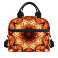 Orange Kaleidoscope Print Insulated Lunch Bag