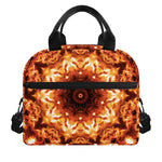 Orange Kaleidoscope Print Insulated Lunch Bag