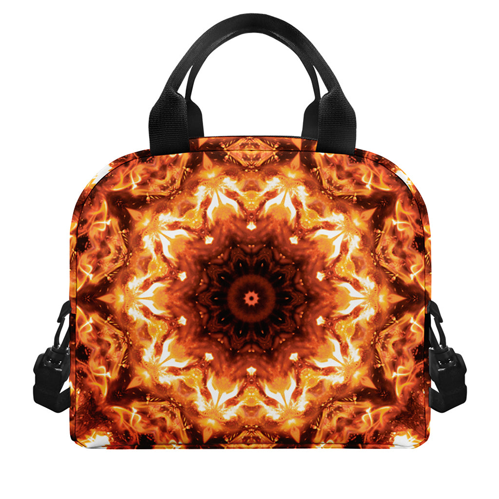 Orange Kaleidoscope Print Insulated Lunch Bag