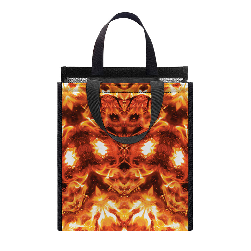 Orange Kaleidoscope Print Insulated Lunch Tote